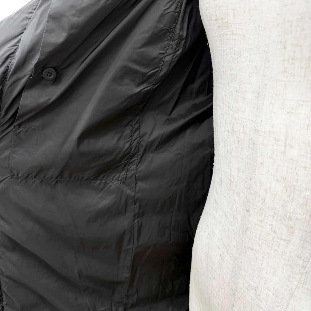 Great Rick Owens down coat Stand collar Zip up black Nylon Women 40 RP16F2913-TE