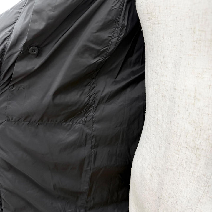 Great Rick Owens down coat Stand collar Zip up black Nylon Women 40 RP16F2913-TE