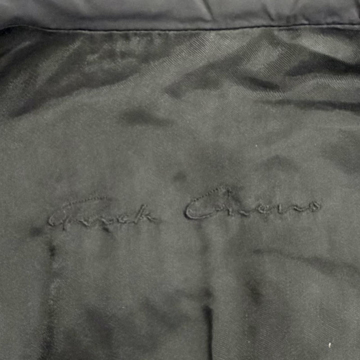 Great Rick Owens down coat Stand collar Zip up black Nylon Women 40 RP16F2913-TE