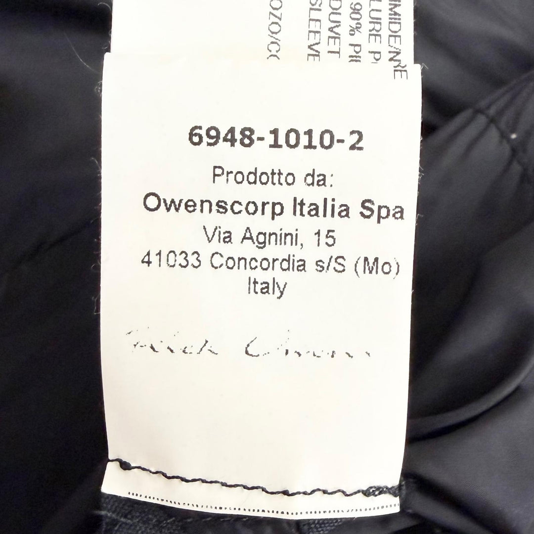 Great Rick Owens down coat Stand collar Zip up black Nylon Women 40 RP16F2913-TE