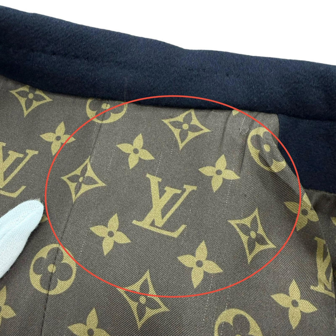 Excellent LOUIS VUITTON coat Monogram lining, long length cashmere 34 1AFEZG