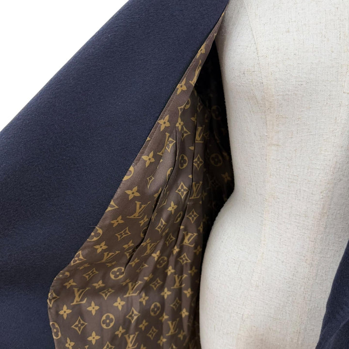 Excellent LOUIS VUITTON coat Monogram lining, long length cashmere 34 1AFEZG