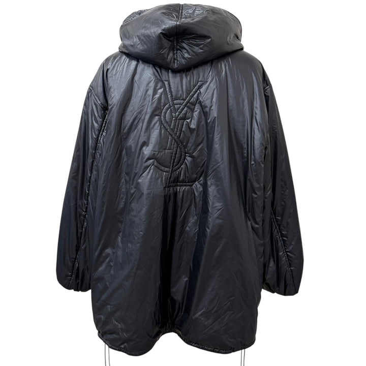 Excellent SAINT LAURENT PARIS hoodie Cassandra Padded Anorak black