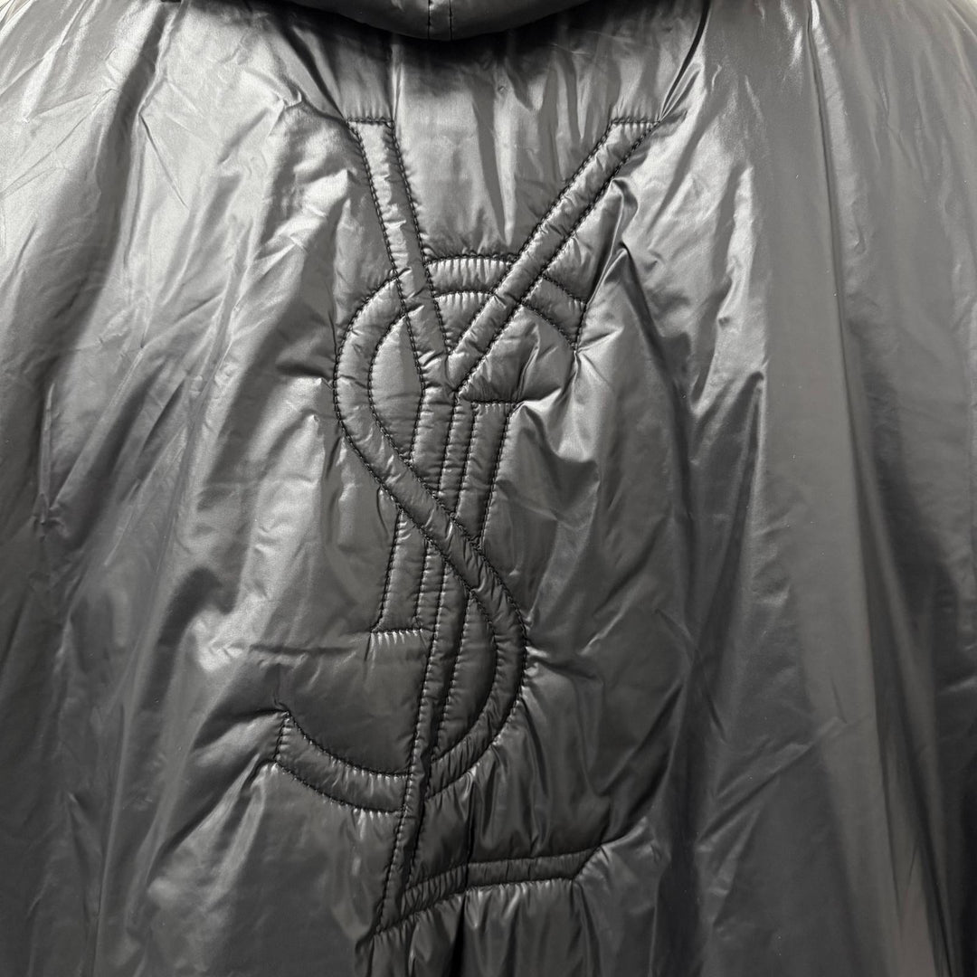 Excellent SAINT LAURENT PARIS hoodie Cassandra Padded Anorak black