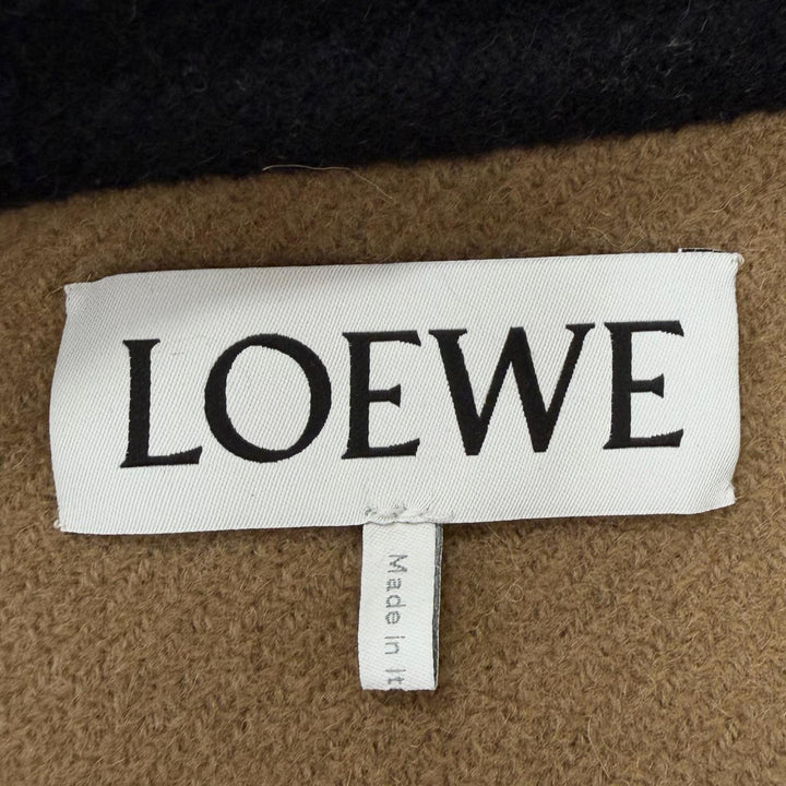 Excellent LOEWE Jacket Anagram Leather Patchwork black wool mens