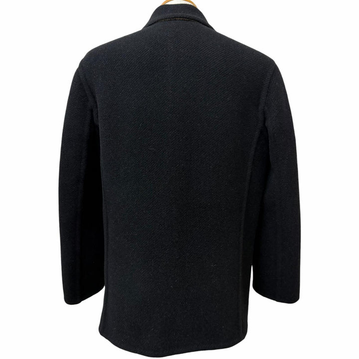 Excellent LOEWE Jacket Anagram Leather Patchwork black wool mens