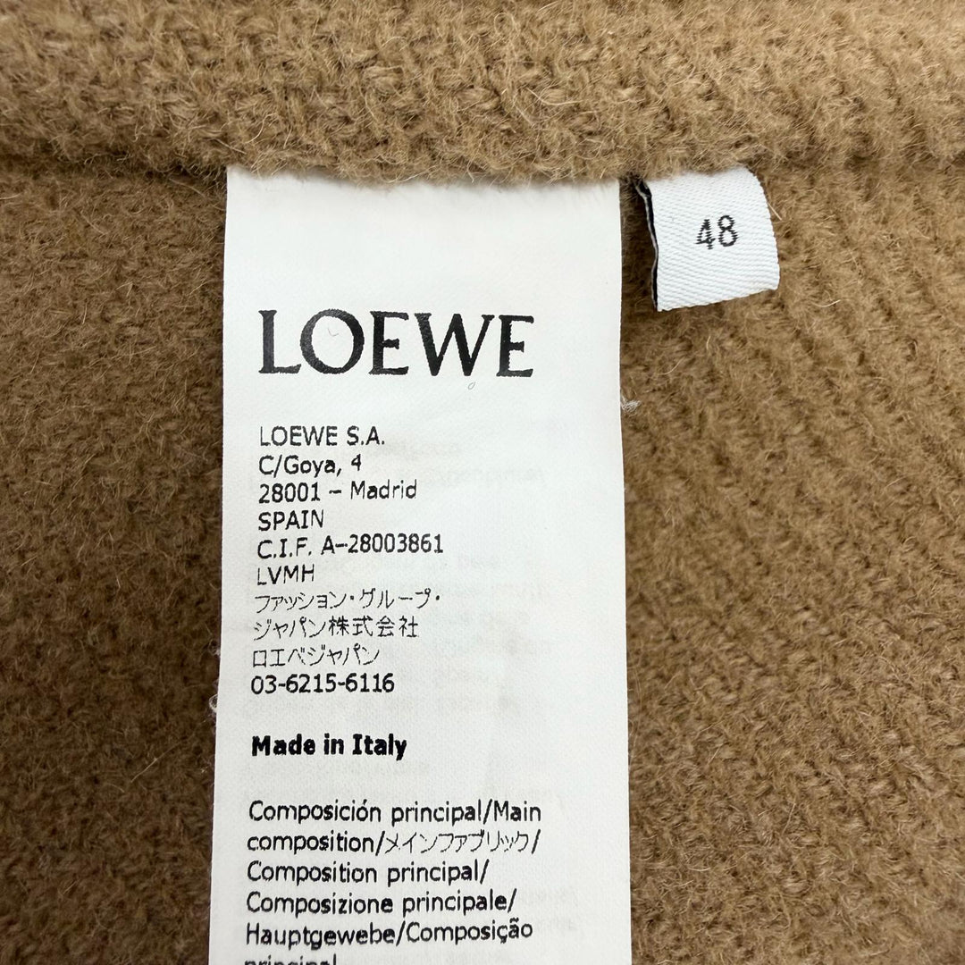Excellent LOEWE Jacket Anagram Leather Patchwork black wool mens