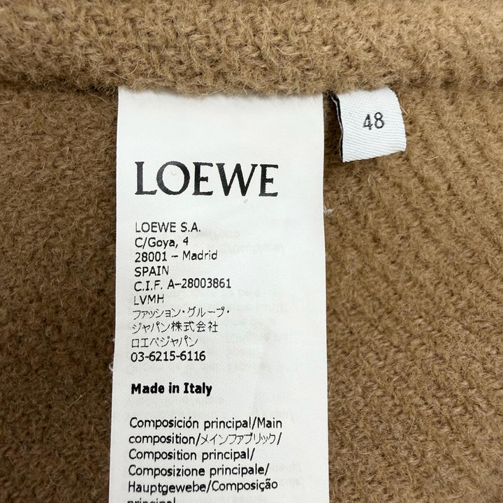 Excellent LOEWE Jacket Anagram Leather Patchwork black wool mens