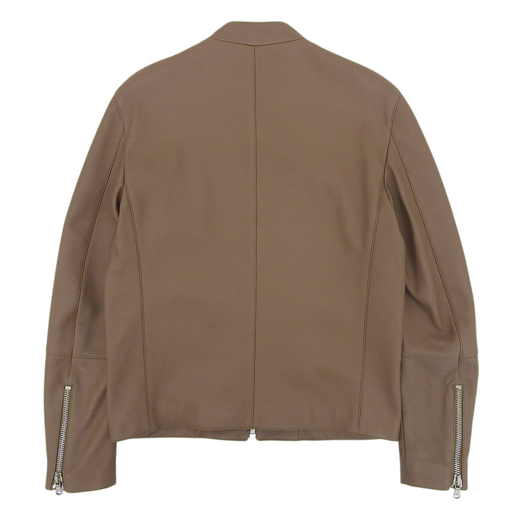Great TOMORROWLAND Leather jacket Stand Collar Single Brown Sheep mens 46
