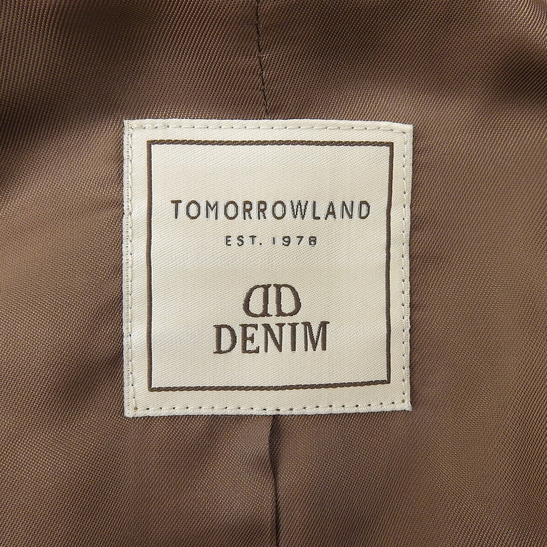 Great TOMORROWLAND Leather jacket Stand Collar Single Brown Sheep mens 46