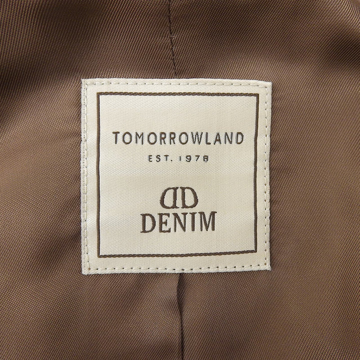 Great TOMORROWLAND Leather jacket Stand Collar Single Brown Sheep mens 46