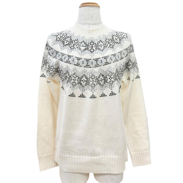 Excellent Max Mara Rhinestone-embellished long-sleeved knit sweater S 13660823