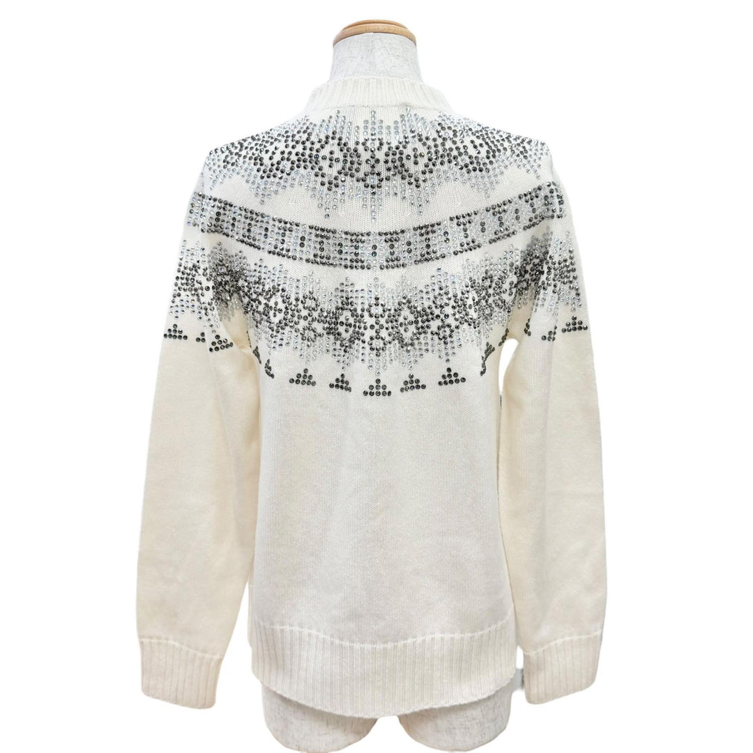 Excellent Max Mara Rhinestone-embellished long-sleeved knit sweater S 13660823