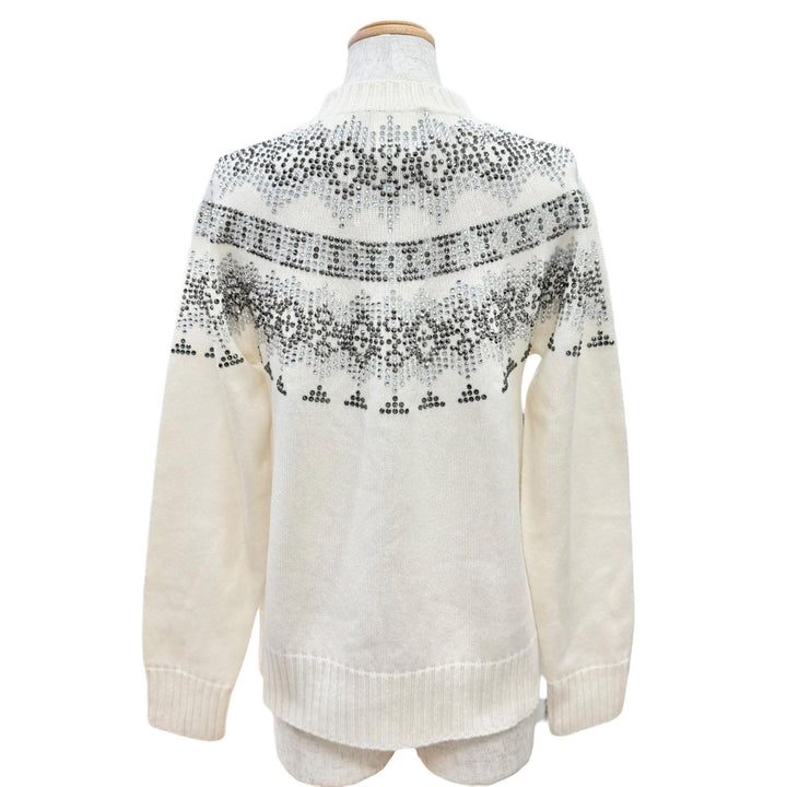 Excellent Max Mara Rhinestone-embellished long-sleeved knit sweater S 13660823