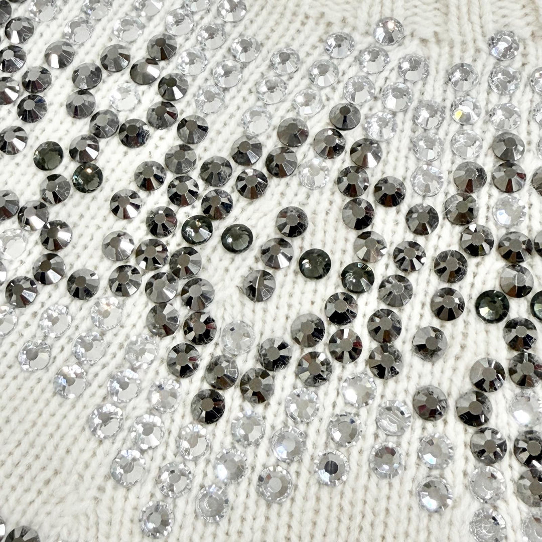 Excellent Max Mara Rhinestone-embellished long-sleeved knit sweater S 13660823
