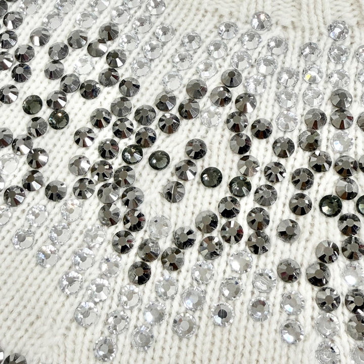Excellent Max Mara Rhinestone-embellished long-sleeved knit sweater S 13660823