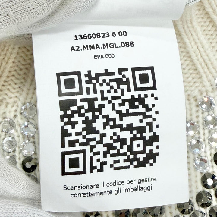 Excellent Max Mara Rhinestone-embellished long-sleeved knit sweater S 13660823
