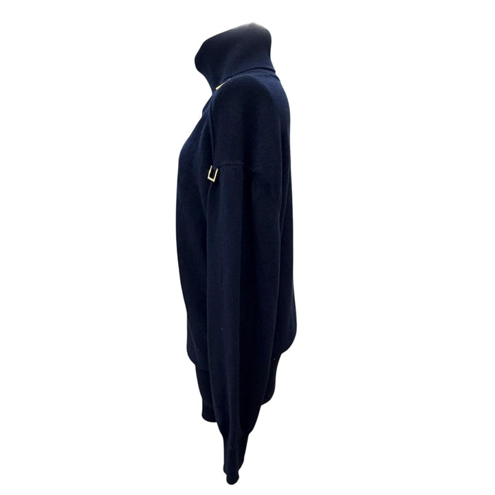 Excellent LOUIS VUITTON one piece D-ring turtleneck knit Navy cashmere Women S