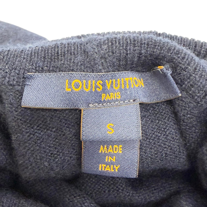 Excellent LOUIS VUITTON one piece D-ring turtleneck knit Navy cashmere Women S