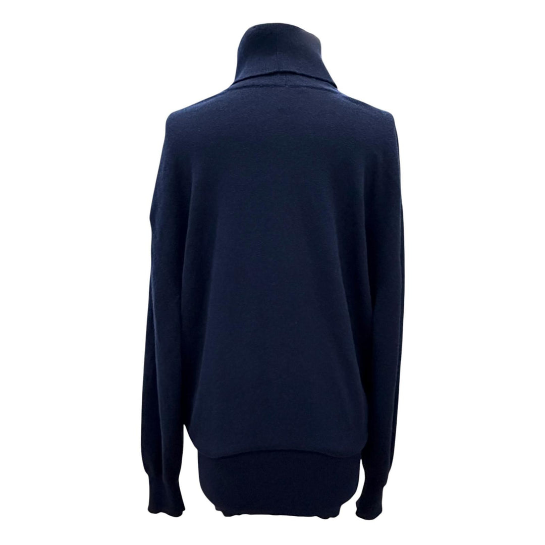 Excellent LOUIS VUITTON one piece D-ring turtleneck knit Navy cashmere Women S