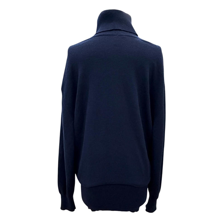 Excellent LOUIS VUITTON one piece D-ring turtleneck knit Navy cashmere Women S
