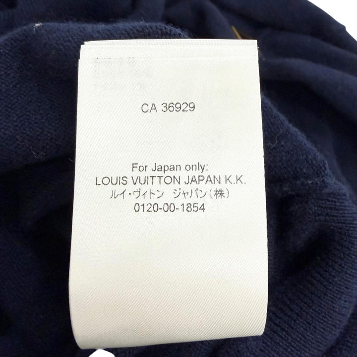 Excellent LOUIS VUITTON one piece D-ring turtleneck knit Navy cashmere Women S