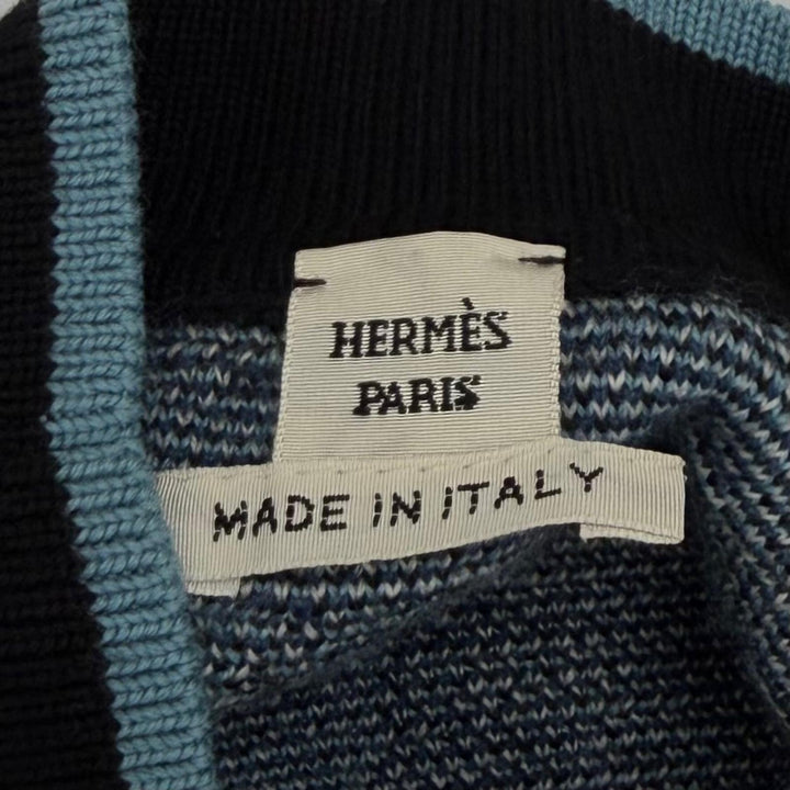 Excellent HERMES cardigan MORS A JOUET V neck black wool Women IT 36 4H2726DD