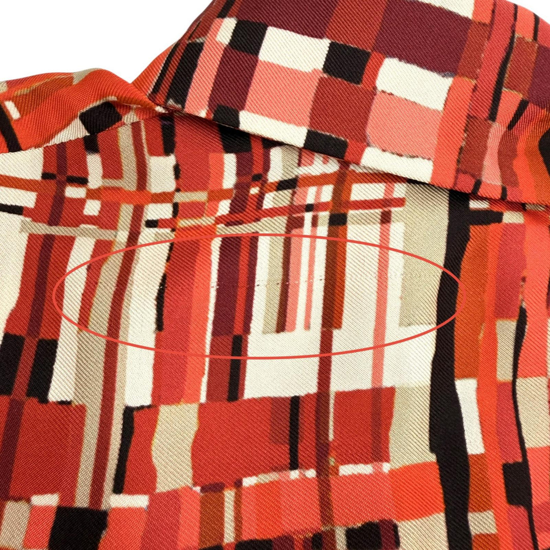 Excellent FERRAGAMO Long sleeve shirt Logo button, all-over pattern silk 42