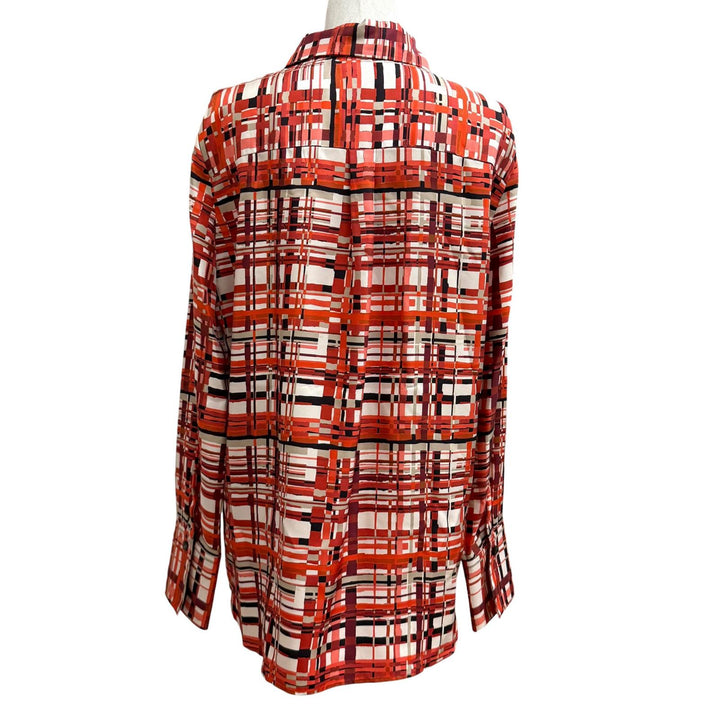 Excellent FERRAGAMO Long sleeve shirt Logo button, all-over pattern silk 42