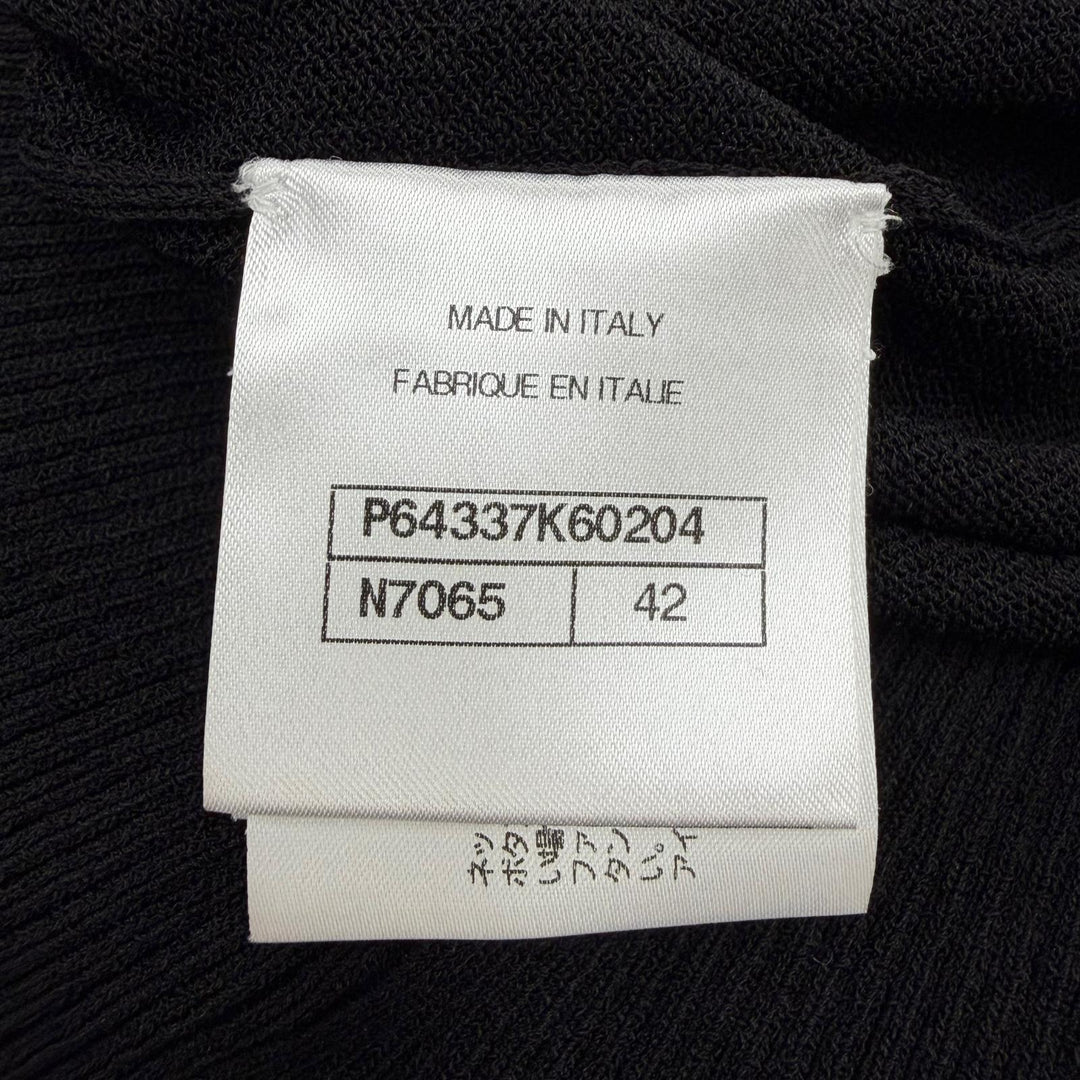 Excellent CHANEL cardigan Front design long-sleeved knit black Viscose Women 42