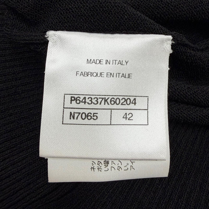 Excellent CHANEL cardigan Front design long-sleeved knit black Viscose Women 42