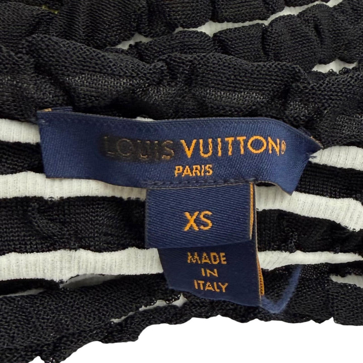 Pristine LOUIS VUITTON tops Shirred cropped short-sleeved top black Nylon XS