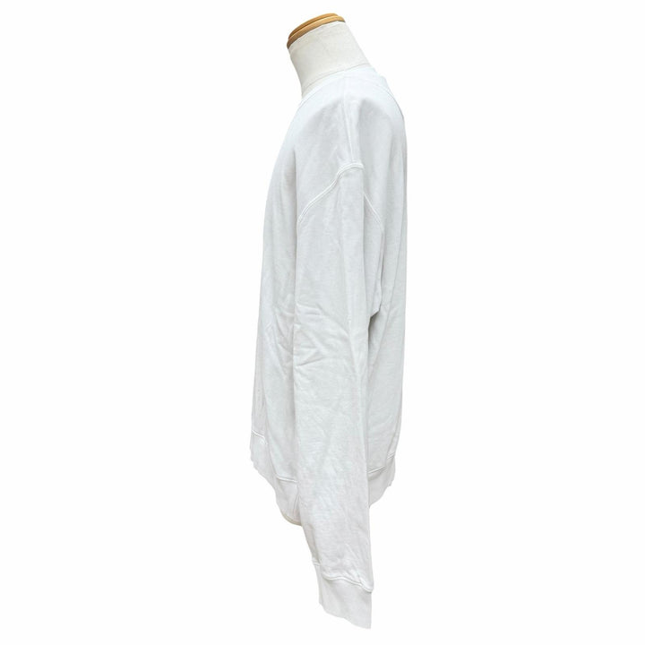 Great PRADA sweat Triangle Logo Triangle Plate Pullover white mens S UJL26A