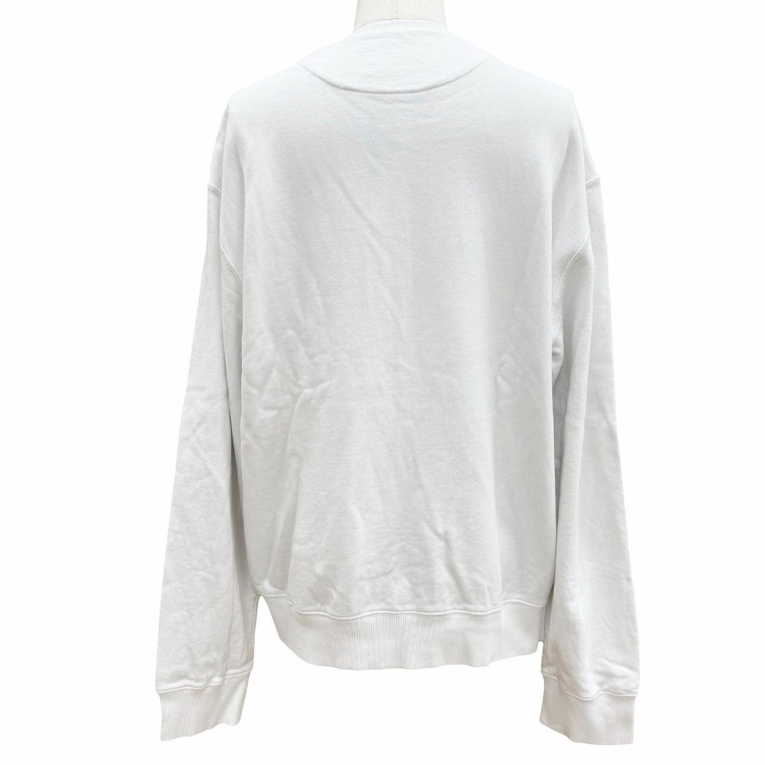 Great PRADA sweat Triangle Logo Triangle Plate Pullover white mens S UJL26A