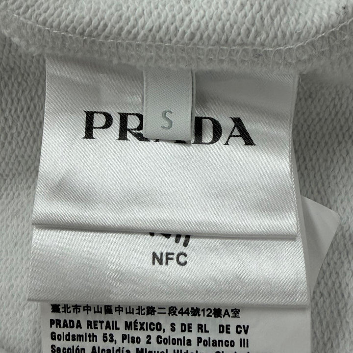 Great PRADA sweat Triangle Logo Triangle Plate Pullover white mens S UJL26A