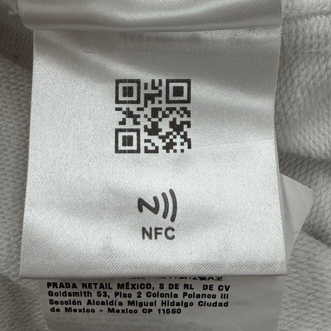 Great PRADA sweat Triangle Logo Triangle Plate Pullover white mens S UJL26A