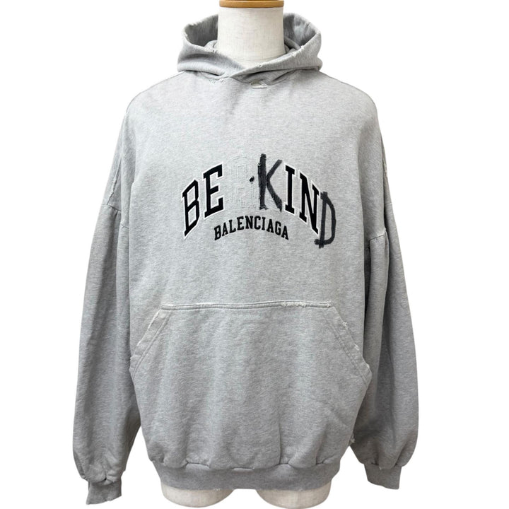 Excellent BALENCIAGA hoodie ROUNT HOODIE Damage processing