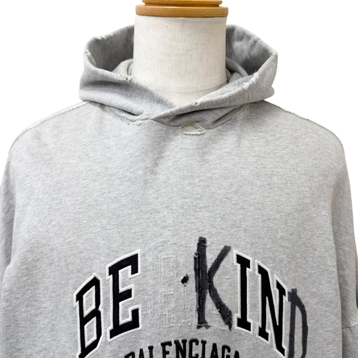 Excellent BALENCIAGA hoodie ROUNT HOODIE Damage processing