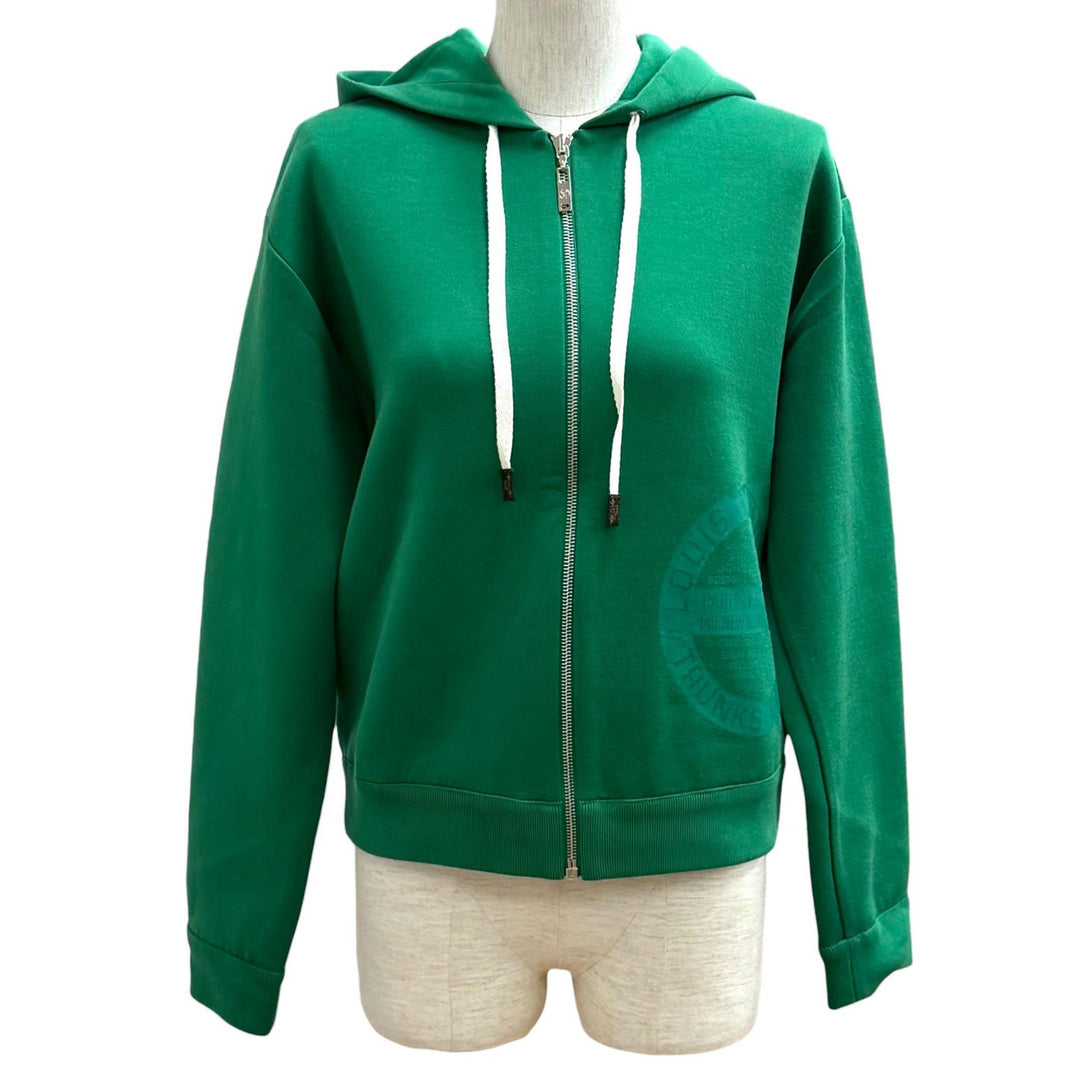 Excellent LOUIS VUITTON hoodie LV Stamp Monogram Zip Up green cotton Women XS