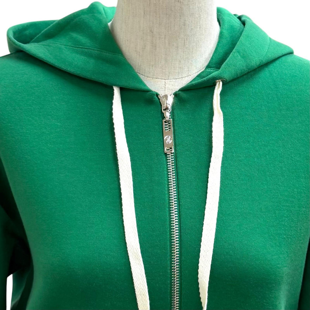 Excellent LOUIS VUITTON hoodie LV Stamp Monogram Zip Up green cotton Women XS