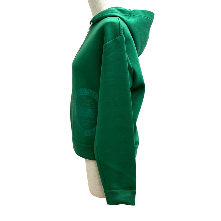 Excellent LOUIS VUITTON hoodie LV Stamp Monogram Zip Up green cotton Women XS
