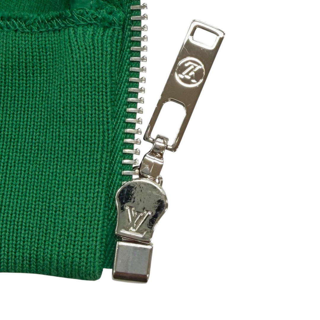 Excellent LOUIS VUITTON hoodie LV Stamp Monogram Zip Up green cotton Women XS