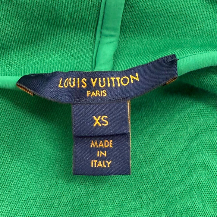 Excellent LOUIS VUITTON hoodie LV Stamp Monogram Zip Up green cotton Women XS