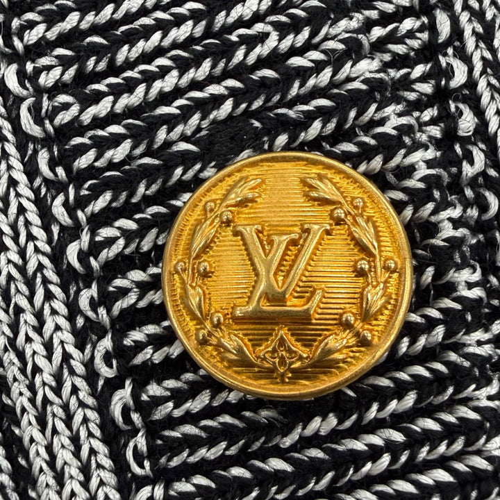 Excellent LOUIS VUITTON cardigan LV logo button trumpet sleeve long-sleeve XS