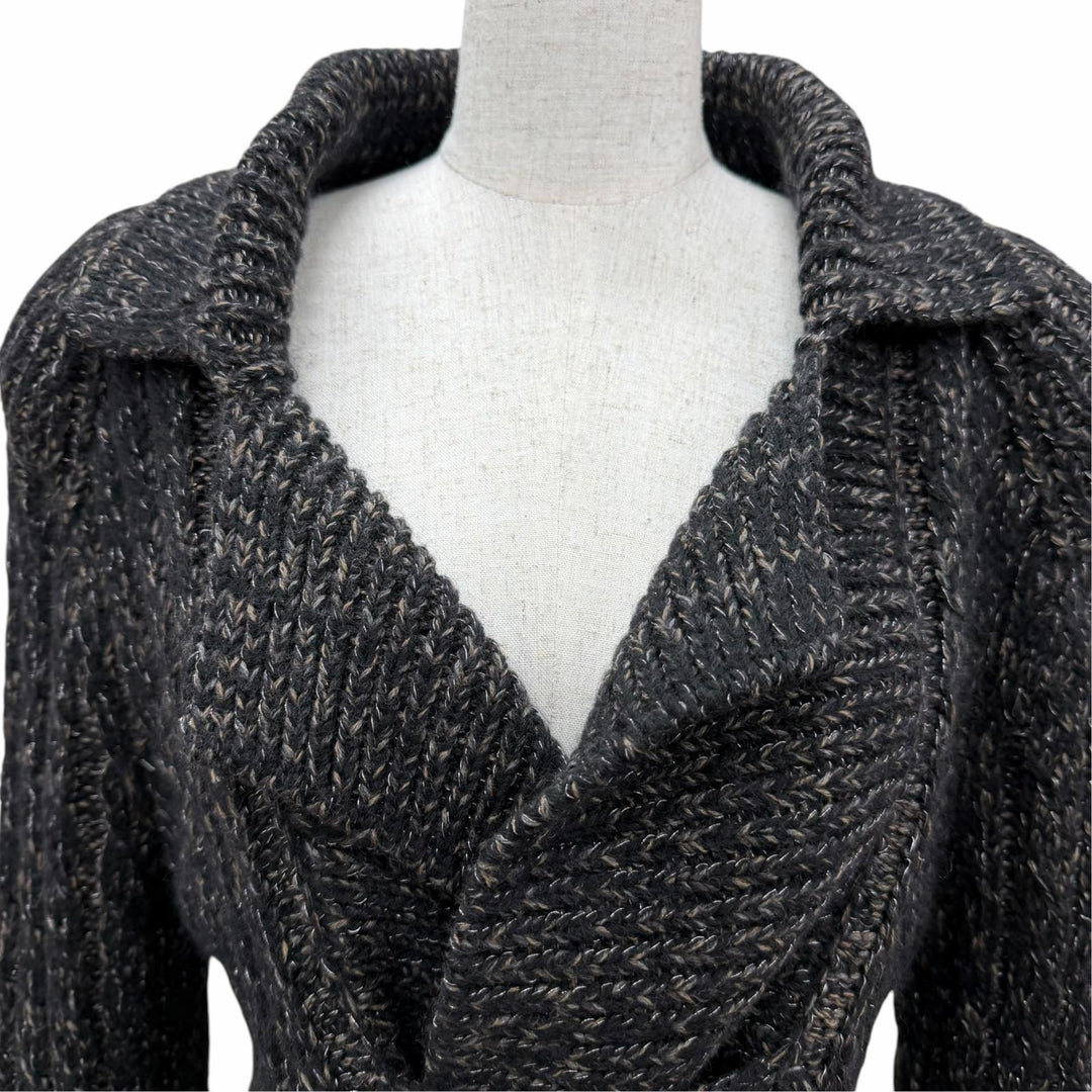 Great CHANEL cardigan Mohair blend COCO Mark mixed knit cashmere 40 09A P36596