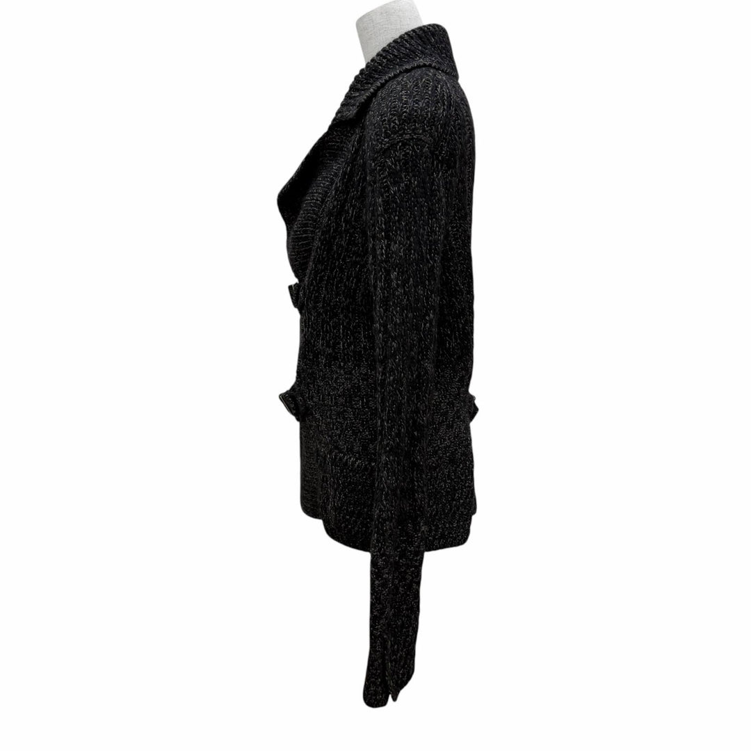 Great CHANEL cardigan Mohair blend COCO Mark mixed knit cashmere 40 09A P36596