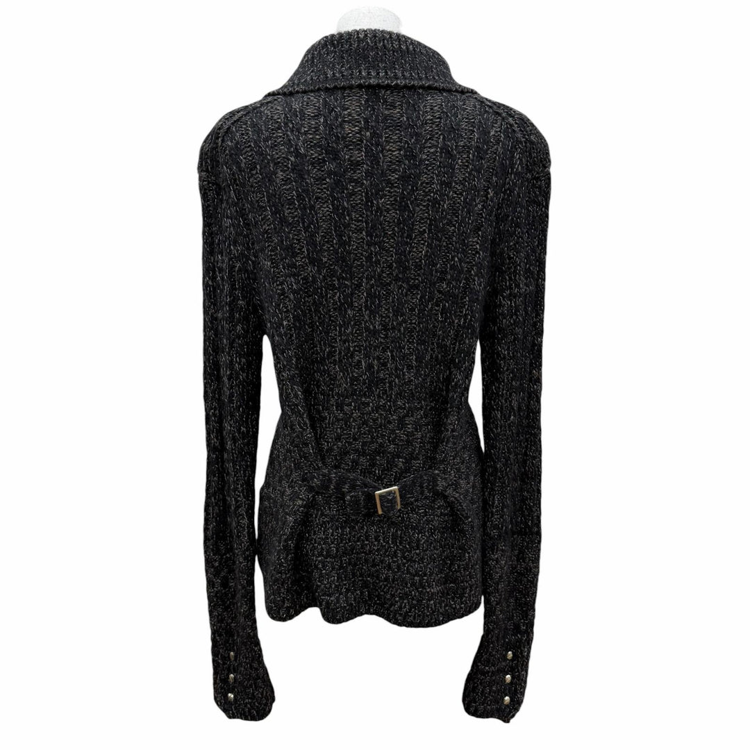Great CHANEL cardigan Mohair blend COCO Mark mixed knit cashmere 40 09A P36596