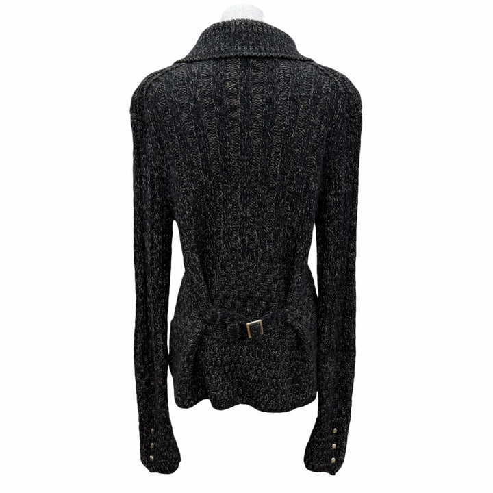 Great CHANEL cardigan Mohair blend COCO Mark mixed knit cashmere 40 09A P36596