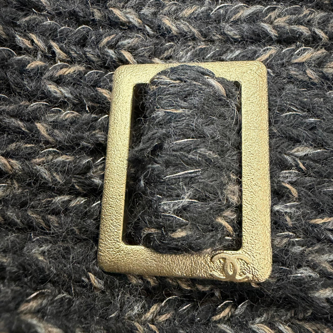 Great CHANEL cardigan Mohair blend COCO Mark mixed knit cashmere 40 09A P36596