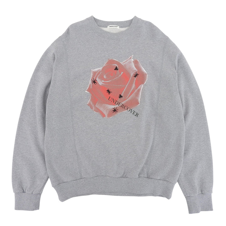 Excellent UNDERCOVER sweat ROSE BUG Crewneck gray cotton mens 4 UP1D4803